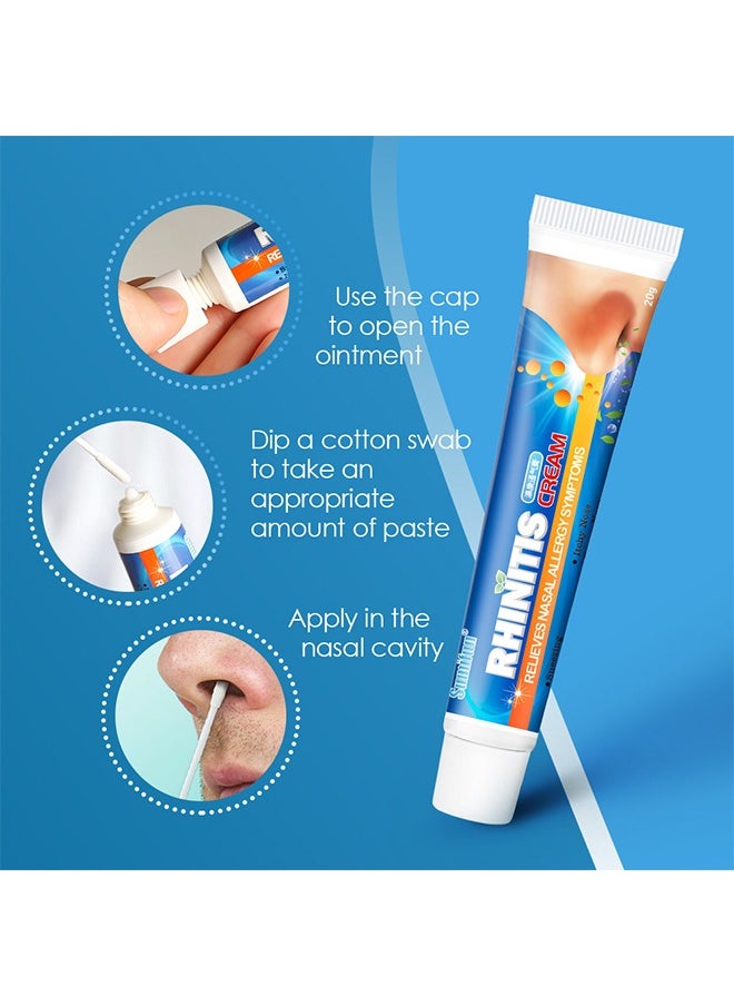 Sumifun - Rhinitis Cream, Relives Nasal Allergy Symptoms,for Dry Nose, Nasal Irritation, Cracked Nose, Stuffy Nose, Allergy Relief Natural Herbal Rhinitis Cream 20g - Image 1