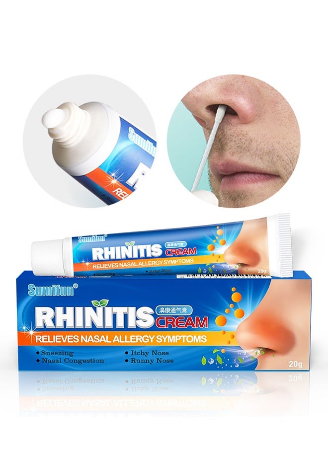 Sumifun - Rhinitis Cream, Relives Nasal Allergy Symptoms,for Dry Nose, Nasal Irritation, Cracked Nose, Stuffy Nose, Allergy Relief Natural Herbal Rhinitis Cream 20g - Image 1