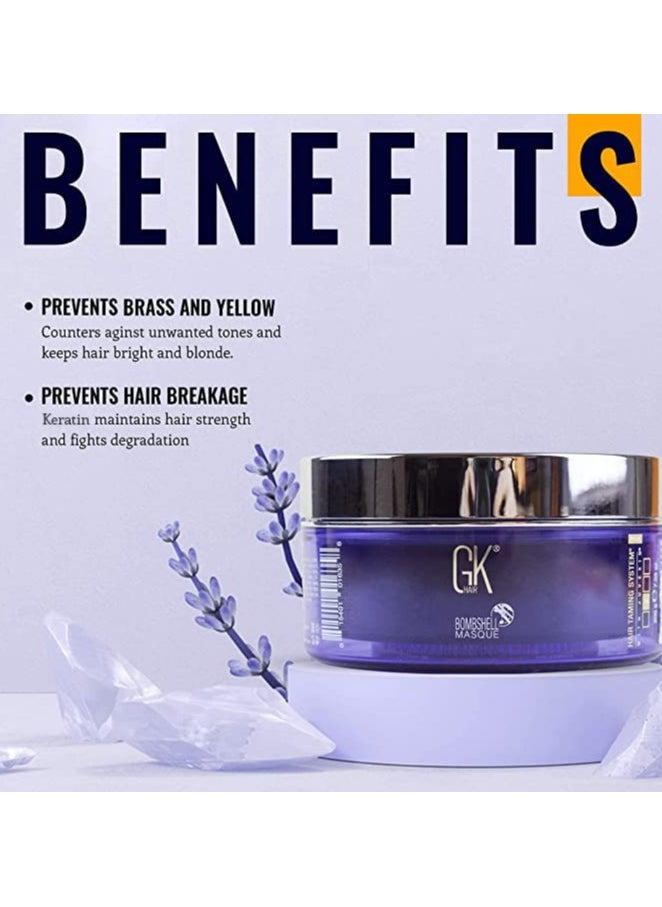 GK Hair - Lavender Bombshell Masque (7.05 Fl Oz/200 g) Semi-Permanent Long Lasting Hair Toning Color Pigments Moisturizing Styling and Coloring Mask for All Hair Types Unisex - Image 1