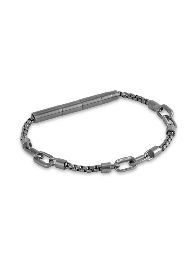 CERRUTI 1881 Saverio Grey Finish Three Motif Bracelet for Men