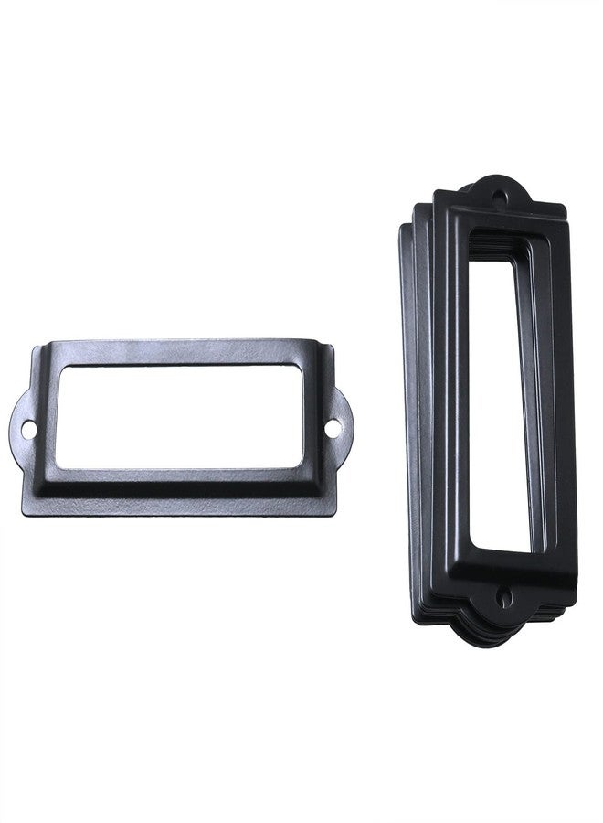 JianLing 20PCS Black Label Holder Black Office Library File Drawer Cabinet Card Tag Holder Metal Office File Cabinet Shelves Drawer Name Card Label Holder Frames - Image 4