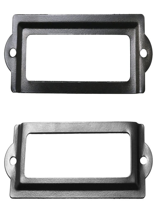 JianLing 20PCS Black Label Holder Black Office Library File Drawer Cabinet Card Tag Holder Metal Office File Cabinet Shelves Drawer Name Card Label Holder Frames - Image 3