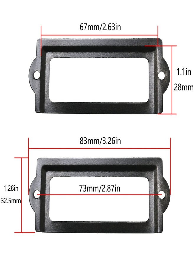 JianLing 20PCS Black Label Holder Black Office Library File Drawer Cabinet Card Tag Holder Metal Office File Cabinet Shelves Drawer Name Card Label Holder Frames - Image 2