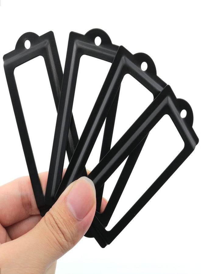 JianLing 20PCS Black Label Holder Black Office Library File Drawer Cabinet Card Tag Holder Metal Office File Cabinet Shelves Drawer Name Card Label Holder Frames - Image 5