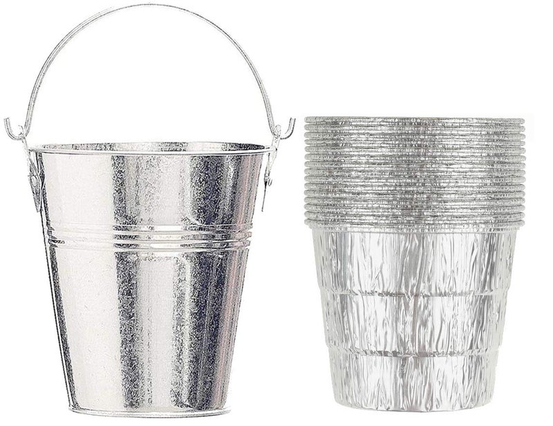 Firsgrill Drip Grease Bucket  15Pack Liners for Traeger 202234 Pit Boss etc Pellets Smoke Silver 15