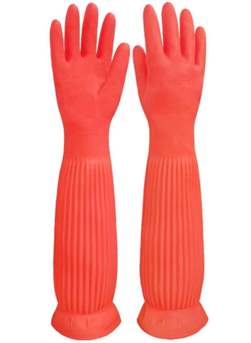 AVACraft Rubber Cleaning Glove,Kitchen Dishwashing Glove, 1-Pairs,Natural Rubber Living Wash Gloves,Waterproof Reuseable,55cm，One Size Fits All - Image 1