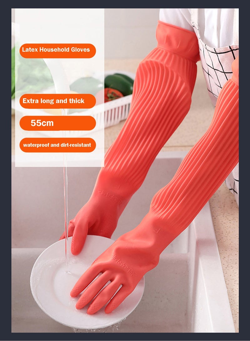 AVACraft Rubber Cleaning Glove,Kitchen Dishwashing Glove, 1-Pairs,Natural Rubber Living Wash Gloves,Waterproof Reuseable,55cm，One Size Fits All - Image 2