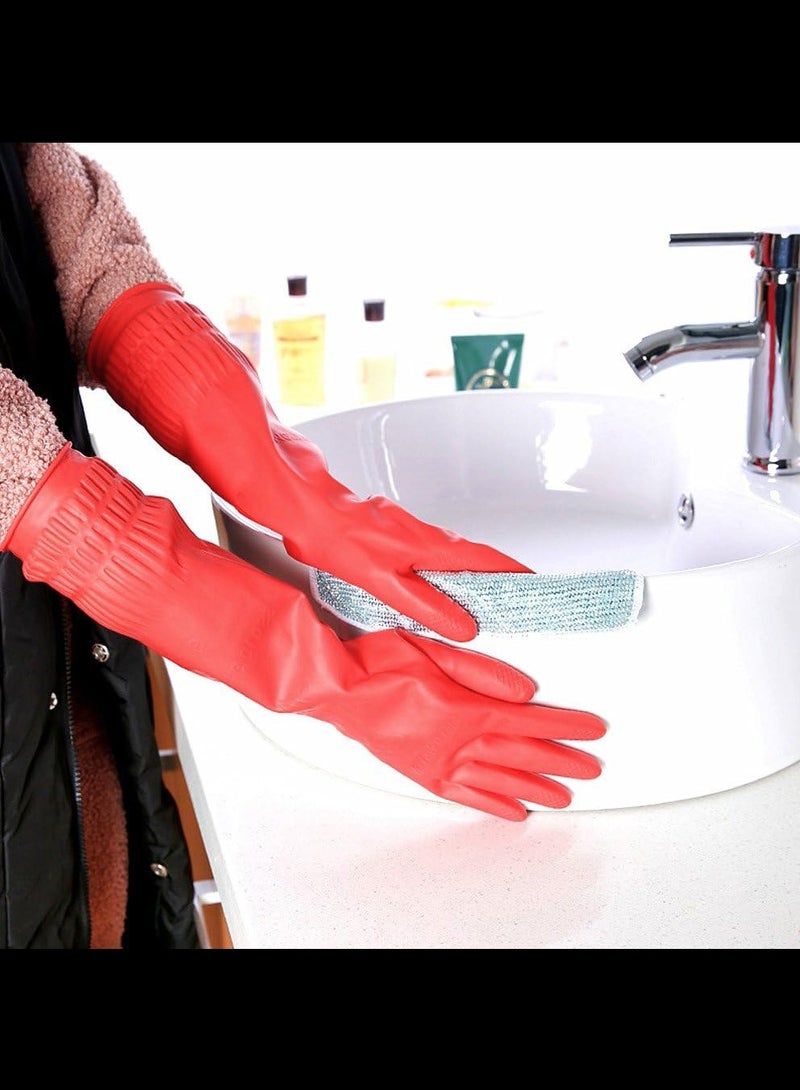 AVACraft Rubber Cleaning Glove,Kitchen Dishwashing Glove, 1-Pairs,Natural Rubber Living Wash Gloves,Waterproof Reuseable,55cm，One Size Fits All - Image 4