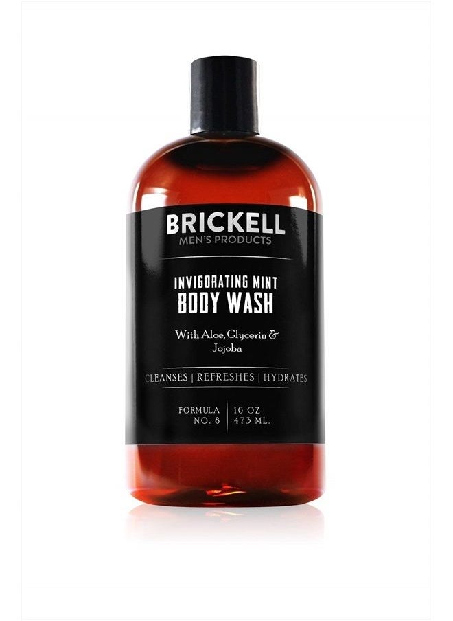 Brickell Men's Products Brickell Men's Invigorating Mint Body Wash for Men, Natural and Organic Deep Cleaning Shower Gel with Aloe, Glycerin, and Jojoba, Sulfate Free  - Image 1