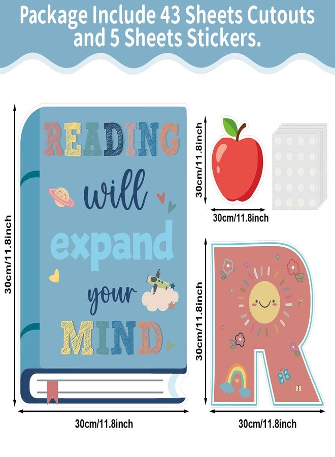 Hedeey 43 Pcs Reading Bulletin Board Sets Classroom Themes Decoration Sets Boho Reading Posters for Elementary Middle School Library Classroom Reading Corner Decorations - Image 2