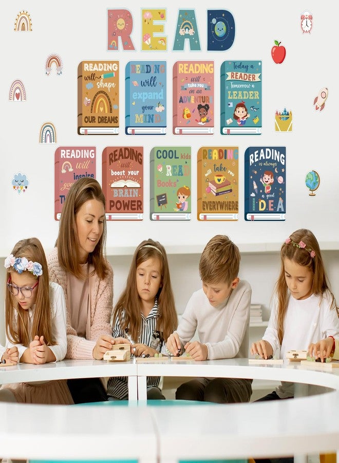 Hedeey 43 Pcs Reading Bulletin Board Sets Classroom Themes Decoration Sets Boho Reading Posters for Elementary Middle School Library Classroom Reading Corner Decorations - Image 5