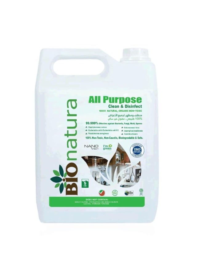 BioNatura Organic All Purpose Cleaner & Disinfectant – Natural, Non-Toxic, Biodegradable Multi-Surface Cleaner – Safe for Kitchen, Bathroom, Floors, Glass & More - Image 1