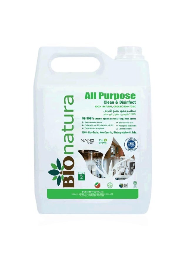 BioNatura Organic All Purpose Cleaner & Disinfectant – Natural, Non-Toxic, Biodegradable Multi-Surface Cleaner – Safe for Kitchen, Bathroom, Floors, Glass & More - Image 2