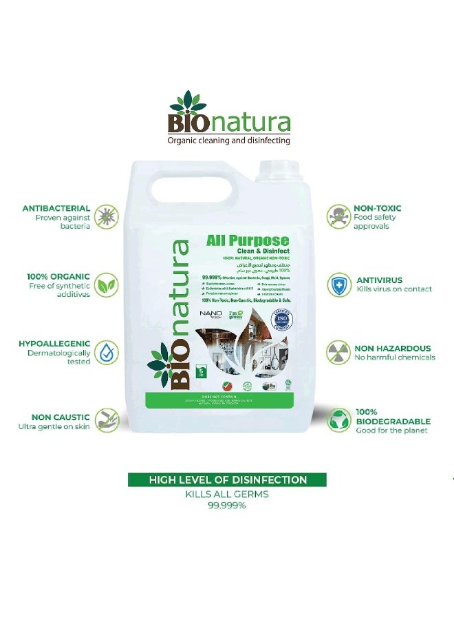 BioNatura Organic All Purpose Cleaner & Disinfectant – Natural, Non-Toxic, Biodegradable Multi-Surface Cleaner – Safe for Kitchen, Bathroom, Floors, Glass & More - Image 5