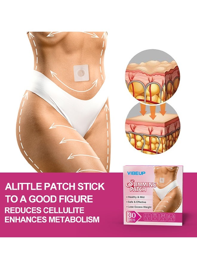 VibeUp 30Pcs Slimming Patch For Body Contouring, Belly Button Patch, Tightens And Tones Your Skin, Helps To Improve Your Overall Health, Can Be Used Anytime and Anywhere, Belly Stickers Suitable For All Body Types - Image 4