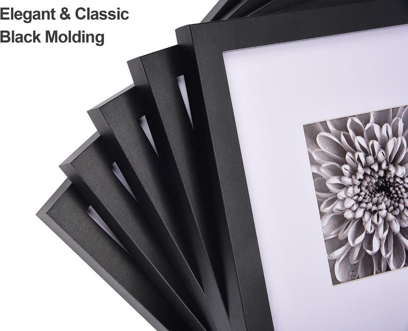 Yaetm مجموعة إطارات صور Yaetm مقاس 12x12 بوصة سوداء، مجموعة من 4 إطارات مربعة، تعرض صورًا مقاس 8x8 بوصة مع حشوة أو 12x12 بوصة بدون حشوة، إطارات جدار معرض مقاس 12x12 للتعليق على الحائط (4 قطع، أسود) - Image 3