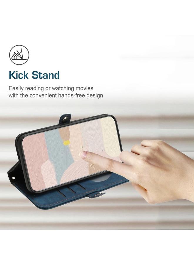 S-TOP Case For Huawei P50 Side Buckle Double Fold Hand Strap Leather Phone Case - Image 5