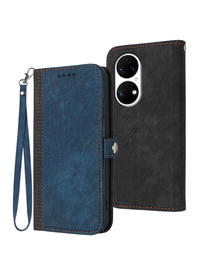 S-TOP Case For Huawei P50 Side Buckle Double Fold Hand Strap Leather Phone Case - Image 1