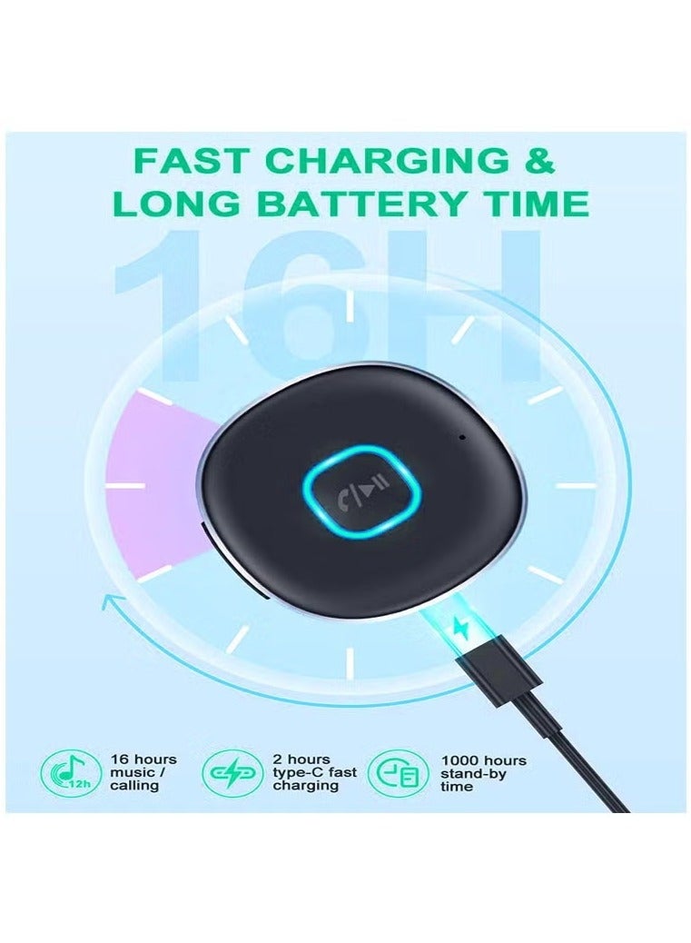 Bluetooth Adapter, Mini AUX Bluetooth 5.0 Receiver for Music Streaming, Hands-free Calls, Dual Connection, 12H Playtime, Car Bluetooth Aux Adapter, Home Stereo, Wired Headphones, Speaker - Image 5