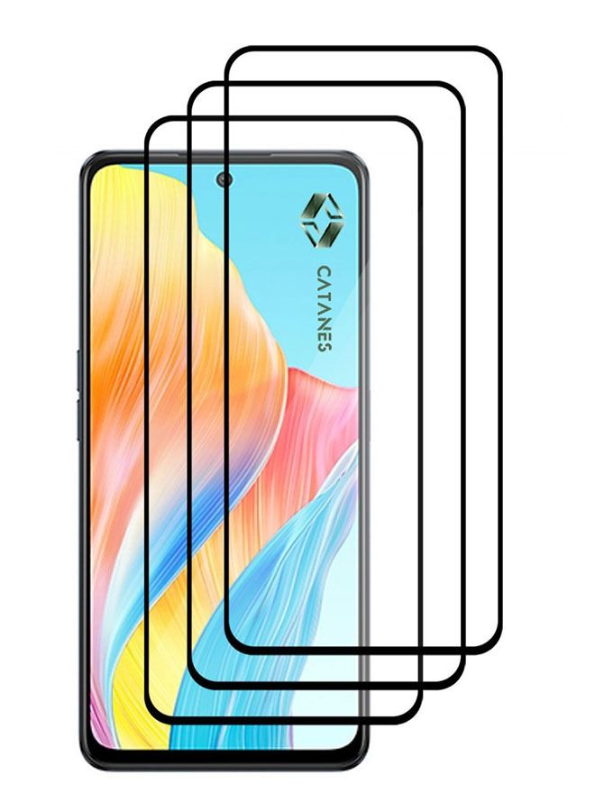 CATANES 3 Pack For Oppo A1 Tempered Glass Screen Protector Full Glue Back - Image 2