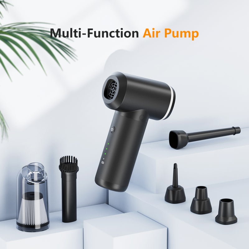 Portable Air Pump Mini Cordless Electric Air Pump Handheld Vacuum Cleaner Brusheless Motor 7kPa High Power Built-in 6000mAh Battery Quick Inflate Deflate for Pool Floats Air Mattress Swimming Ring - Image 2