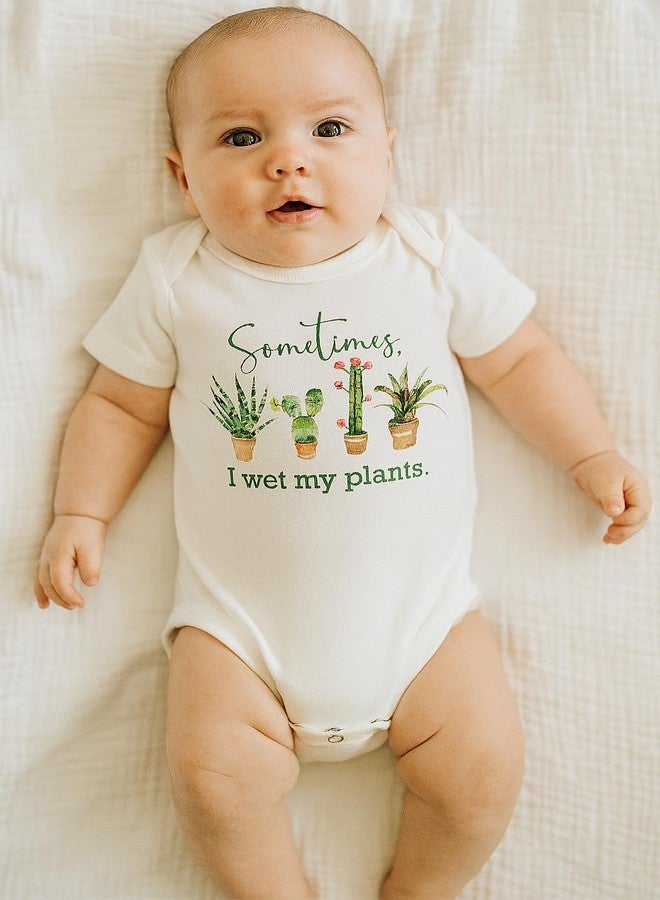 Witty and Bitty Sometimes I Wet My Plants Succulents and Cactus Onesie/Bodysuit (0-3 months) - Image 2