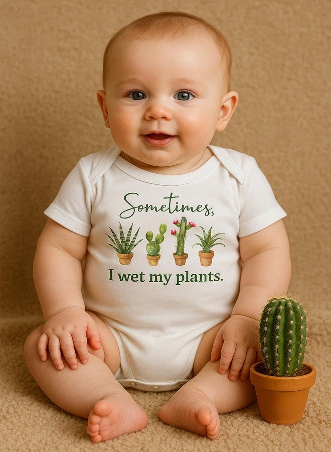 Witty and Bitty Sometimes I Wet My Plants Succulents and Cactus Onesie/Bodysuit (0-3 months) - Image 4