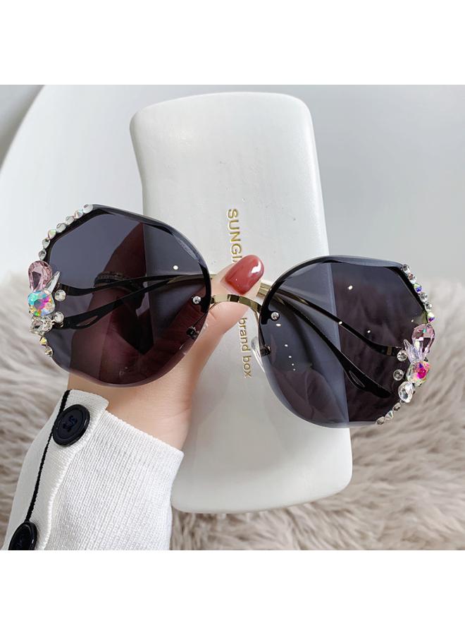 Korean-style Rhinestone Sunglasses Uv-resistant Crystal Sunglasses Diamond-studded Small Fragrant Style Glasses Women's New