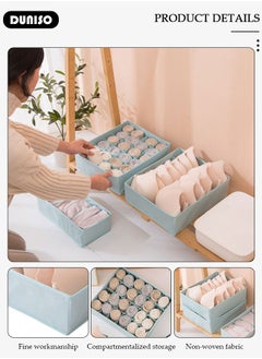 DUNISO 3pcs Wardrobe Clothes Organizer Sock Underwear Drawer Organizer Dividers Cell Foldable Fabric Dresser Closet Storage Box and Storage Bins for Clothing, Baby Clothes, Bra, Panty, Skirt,Scarf, Ties, Scarves  - Image 2