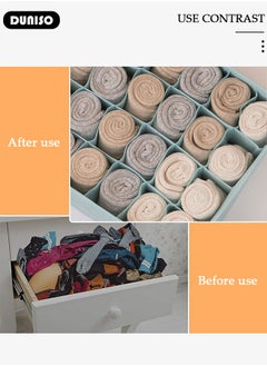DUNISO 3pcs Wardrobe Clothes Organizer Sock Underwear Drawer Organizer Dividers Cell Foldable Fabric Dresser Closet Storage Box and Storage Bins for Clothing, Baby Clothes, Bra, Panty, Skirt,Scarf, Ties, Scarves  - Image 3