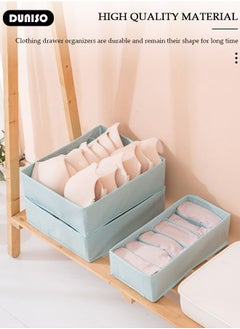 DUNISO 3pcs Wardrobe Clothes Organizer Sock Underwear Drawer Organizer Dividers Cell Foldable Fabric Dresser Closet Storage Box and Storage Bins for Clothing, Baby Clothes, Bra, Panty, Skirt,Scarf, Ties, Scarves  - Image 5