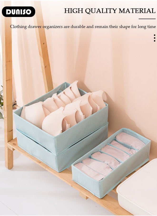DUNISO 3pcs Wardrobe Clothes Organizer Sock Underwear Drawer Organizer Dividers Cell Foldable Fabric Dresser Closet Storage Box and Storage Bins for Clothing, Baby Clothes, Bra, Panty, Skirt,Scarf, Ties, Scarves  - Image 5