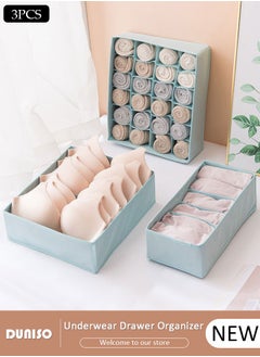 DUNISO 3pcs Wardrobe Clothes Organizer Sock Underwear Drawer Organizer Dividers Cell Foldable Fabric Dresser Closet Storage Box and Storage Bins for Clothing, Baby Clothes, Bra, Panty, Skirt,Scarf, Ties, Scarves  - Image 1