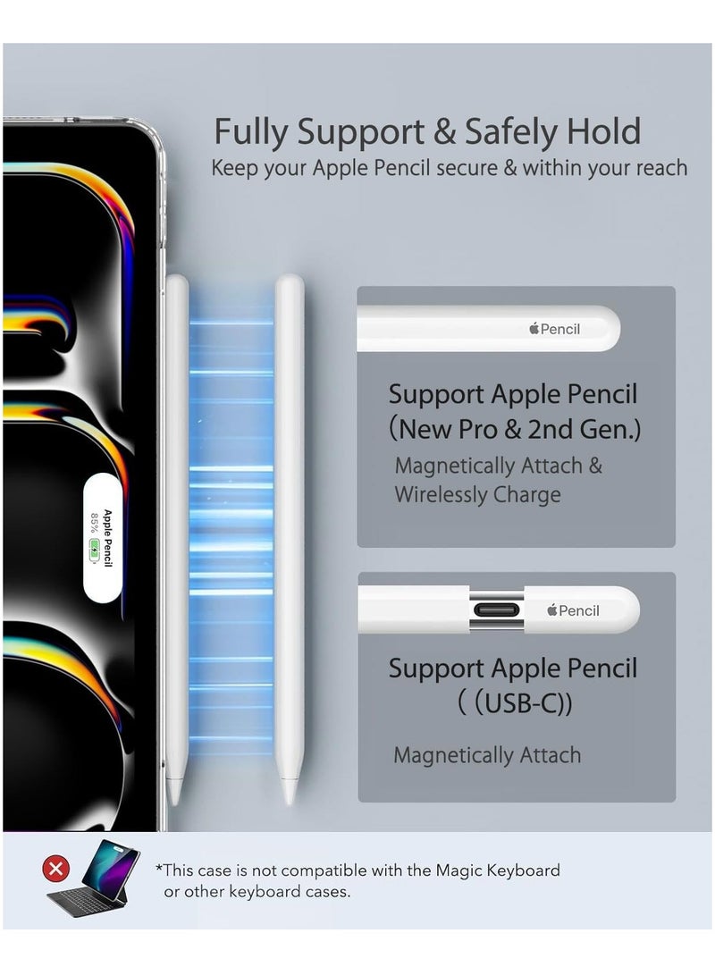 DUSALA Clear Case for iPad Pro 11 Inch M4 2024 (5th Generation), Slim & Lightweight Soft TPU Anti-Scratch Back with Shockproof Impact Resistant Raised Edge for iPad Pro 11 2024, Clear - Image 3