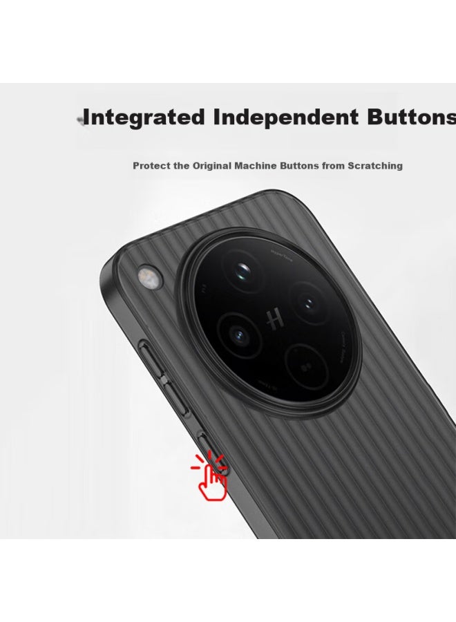 Kmaxai Ultra-Thin Frosted Pp Case For Oppo Find X8S+ With Full Lens Protection And Anti-Slip Design, Simple And Stylish Corrugated Pattern - Transparent Black - Image 5