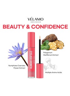 VELAMO ADVANCED Lash Serum for Eyelash Growth: Advanced Formula for Thicker, Longer, Fuller Lashes with Natural Volume, 0.17 Fl Oz (5mL)  - Image 4
