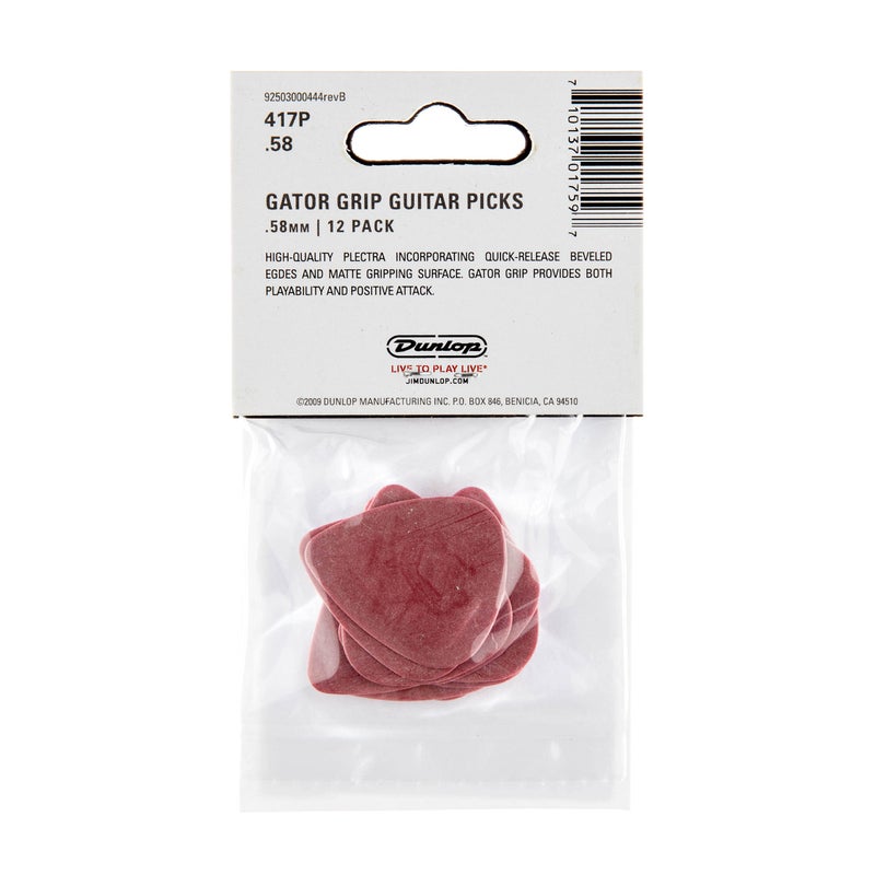 DUNLOP Jim Dunlop Gator GripÂ® Pick .58MM - 12 Pack - Image 5