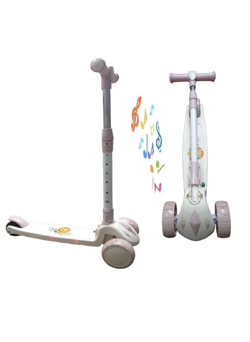 Foldable Scooter With Multiple Heights, Flashing Lights, And Music. - Image 1