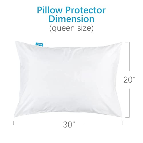 Biloban Waterproof Pillow Protector 2 Pack Queen Size Noiseless & Breathable & Soft & Machine Washable Full Encasement Pillow Protector - Image 5