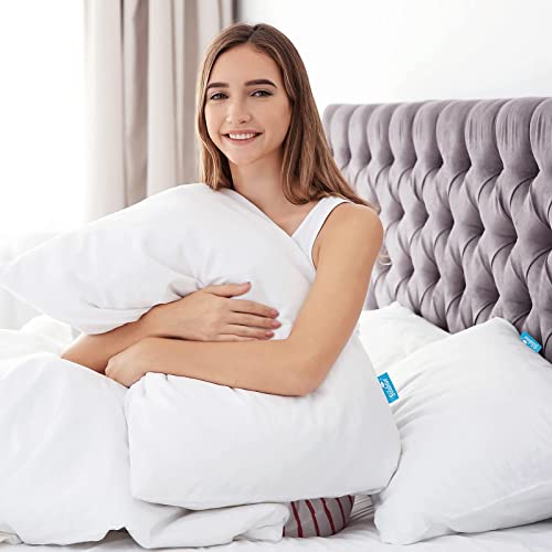 Biloban Waterproof Pillow Protector 2 Pack Queen Size Noiseless & Breathable & Soft & Machine Washable Full Encasement Pillow Protector - Image 2
