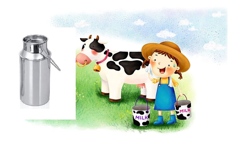 RJ kitchenware Store Stainless Steel Milk Can, Oil Can, Milk Barni, Ghee Storage Can, Silver Stainless Steel Milk Storage Can with Lid (10 Liter) - Image 2