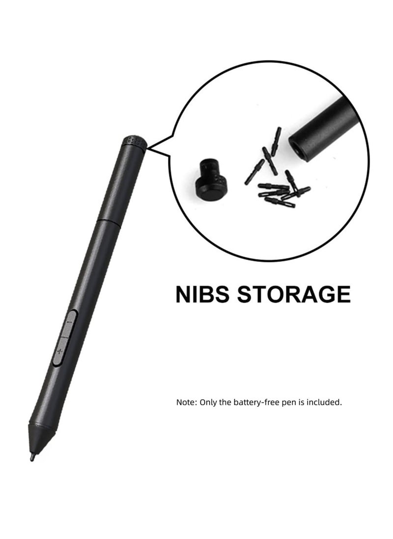 Battery-free stylus pen 8192 pressure levels with 2 wireless customizable buttons for T503 G10 graphics tablet