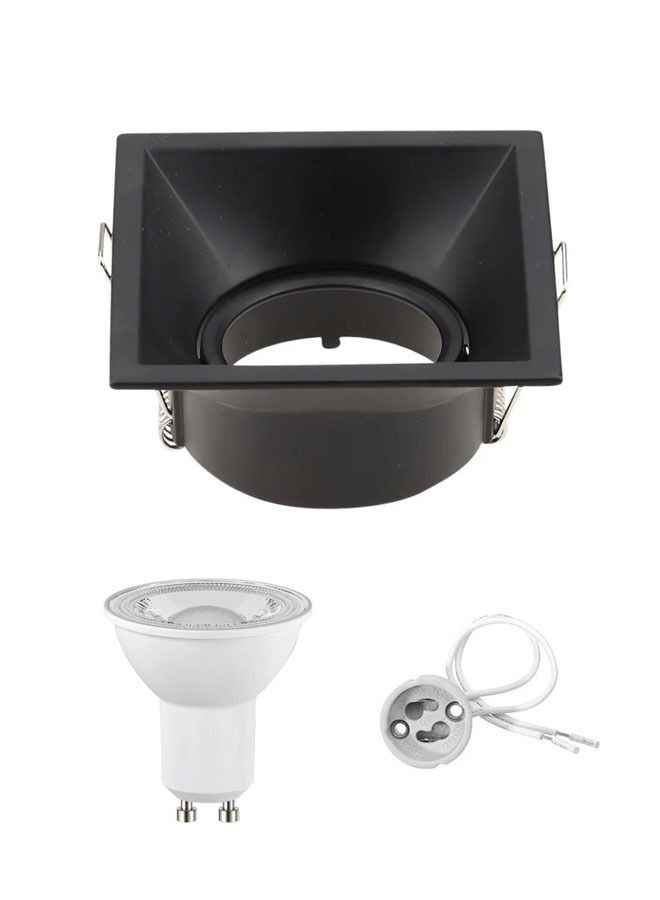 ALNAJM Lighting Anti Glare Square MR16 or GU10 Housing Led Spot Light Frame Black  - Image 1