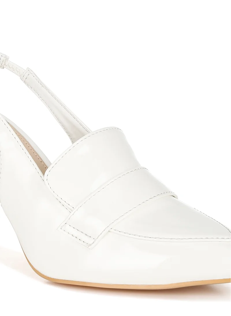 لندن راج صندل لوفر Slingback باللون الأبيض
