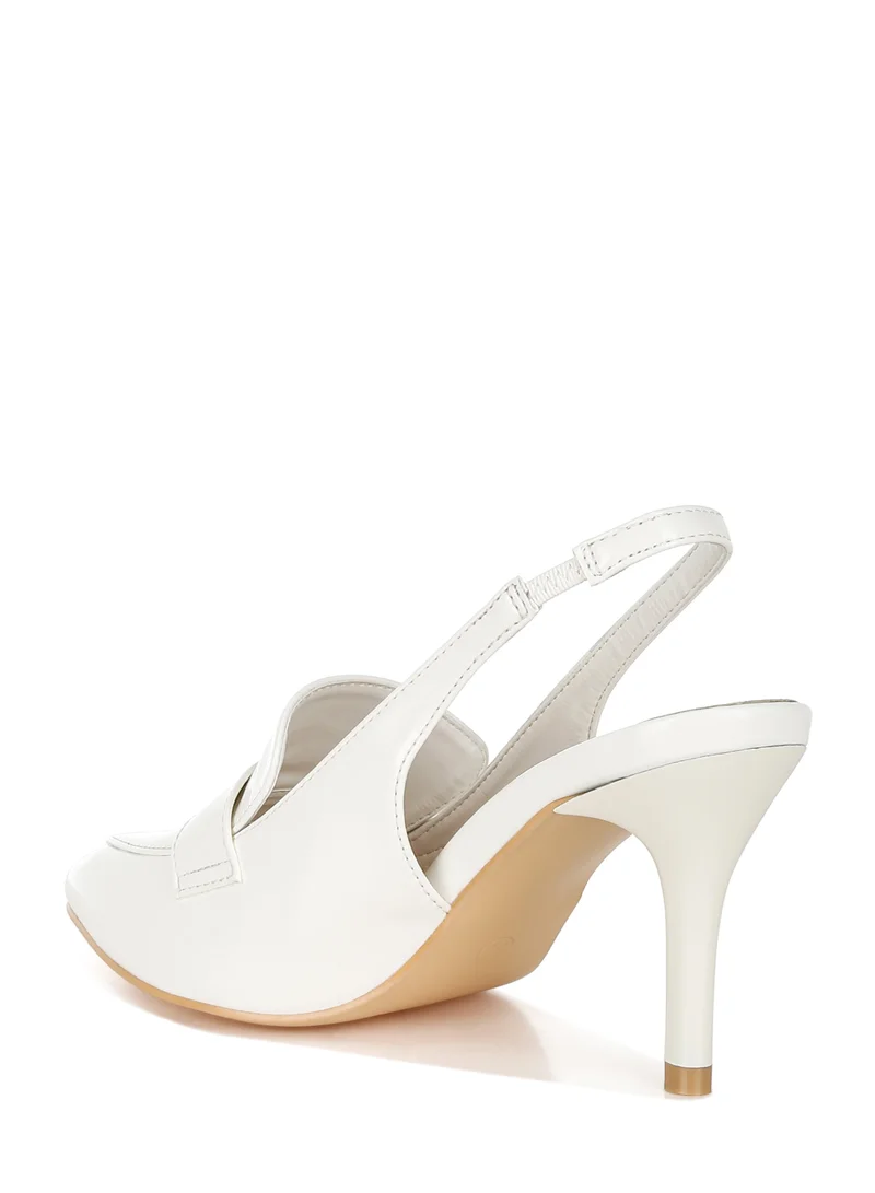 لندن راج صندل لوفر Slingback باللون الأبيض