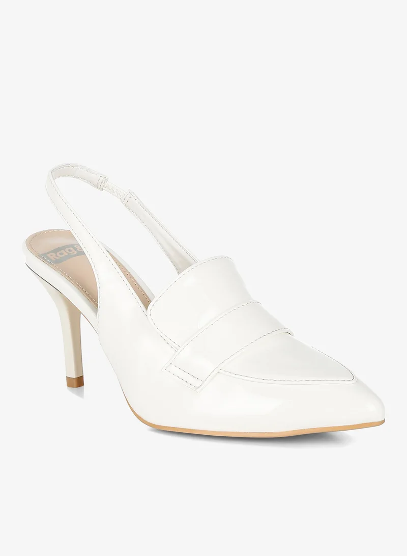 London Rag Slingback Loafer Sandals in White
