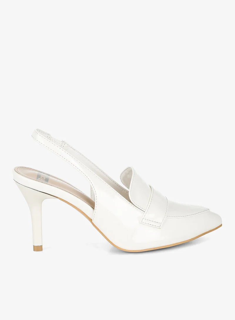 London Rag Slingback Loafer Sandals in White