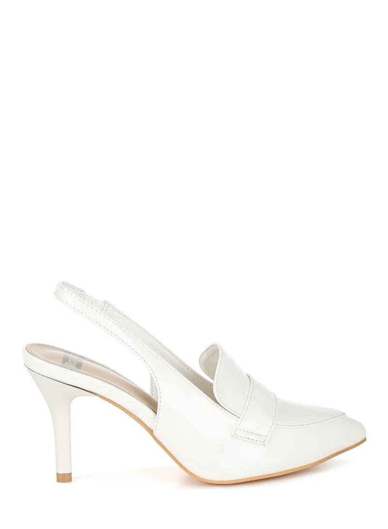 Slingback Loafer Sandals in White