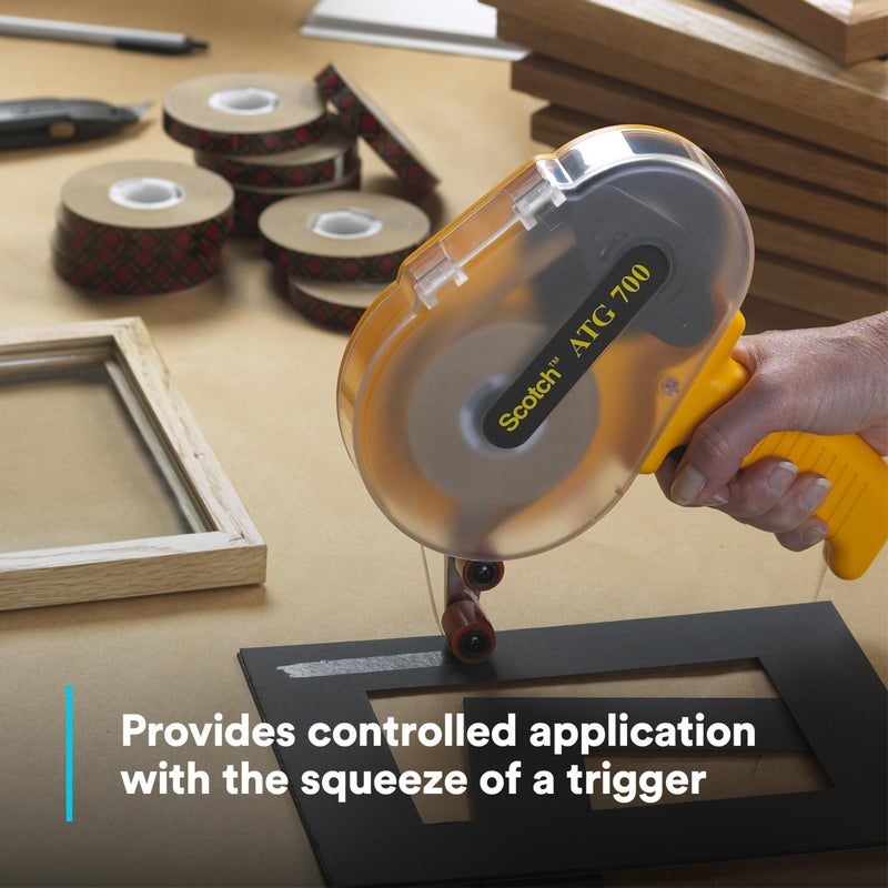 3M Scotch ATG 700 Adhesive Applicator, 1/2 in and 3/4 in wide rolls, Yellow - Image 5