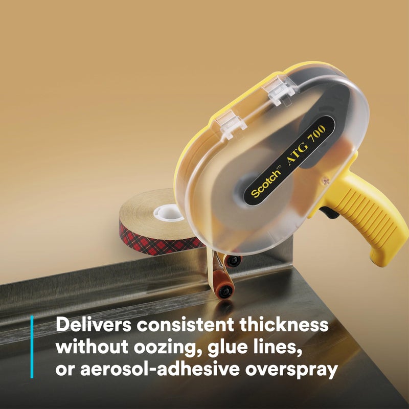 3M Scotch ATG 700 Adhesive Applicator, 1/2 in and 3/4 in wide rolls, Yellow - Image 4